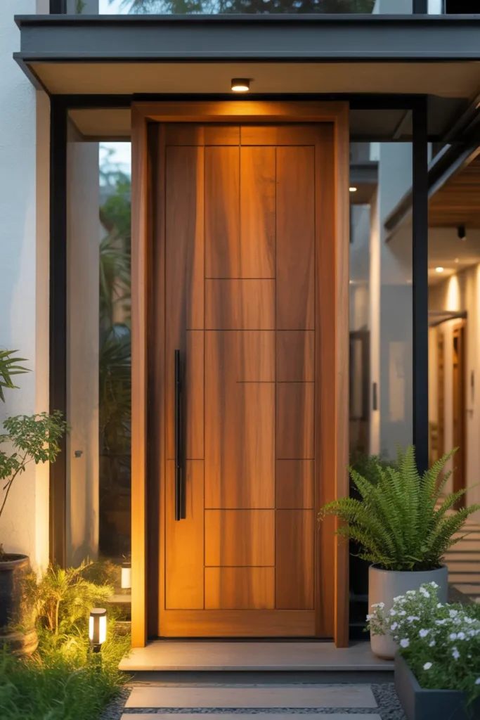 wooden single main door design