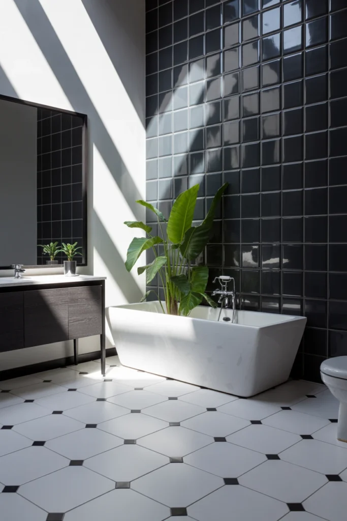 black and white bathroom decor ideas