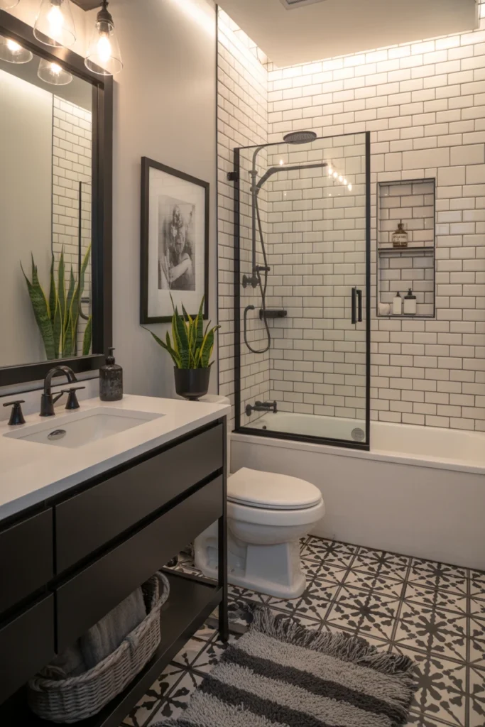 black and white bathroom decor ideas