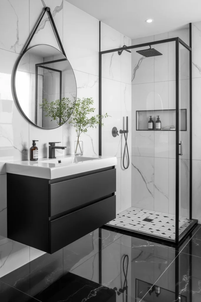 black and white bathroom decor ideas