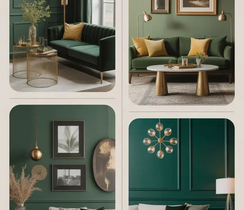 21+ Green and Gold Living Room Ideas That Feel Luxe But Still Cozy