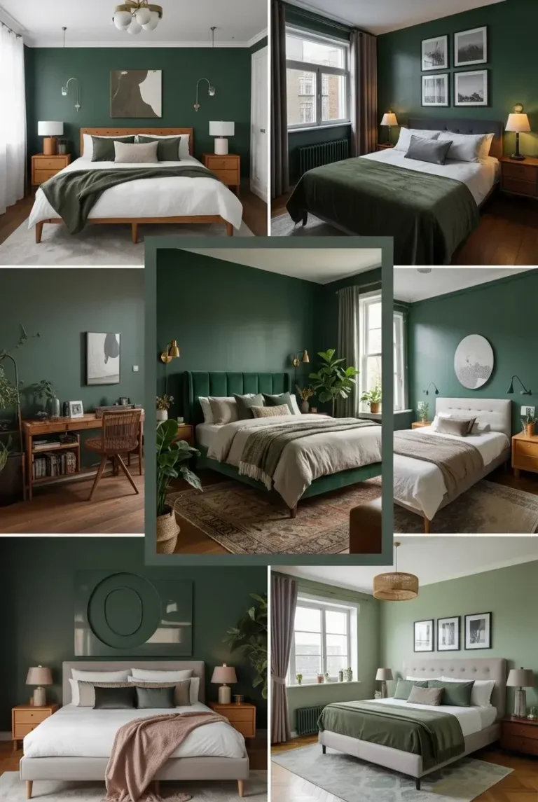 19+ Dark Green Bedroom Ideas That Feel Moody, Cozy & Surprisingly Relaxing