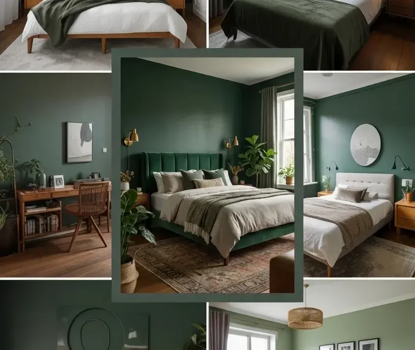19+ Dark Green Bedroom Ideas That Feel Moody, Cozy & Surprisingly Relaxing