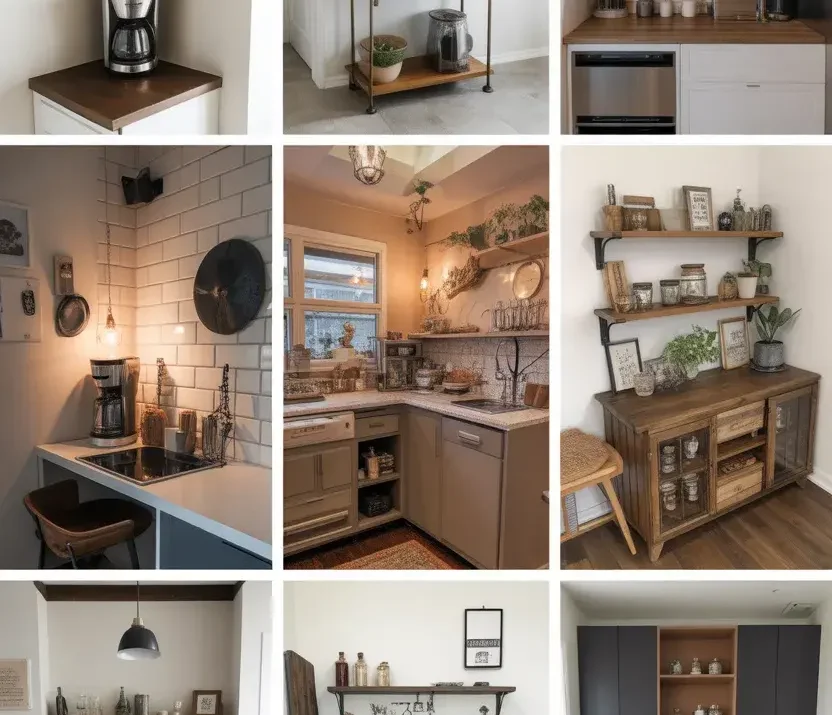 26+ Small Coffee Bar Ideas That Make Your Kitchen Feel Cozy & Stylish
